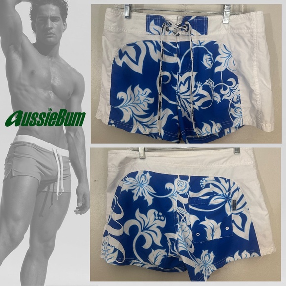 Aussiebum Swim Trunks Large 3.5" inseam Gently worn 100% polyester - Picture 1 of 6